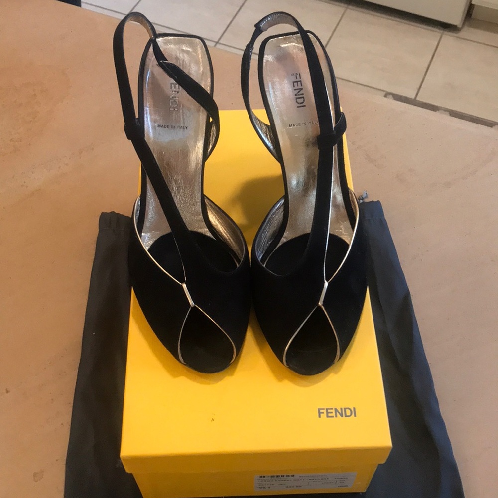 Fendi Suede Wedges